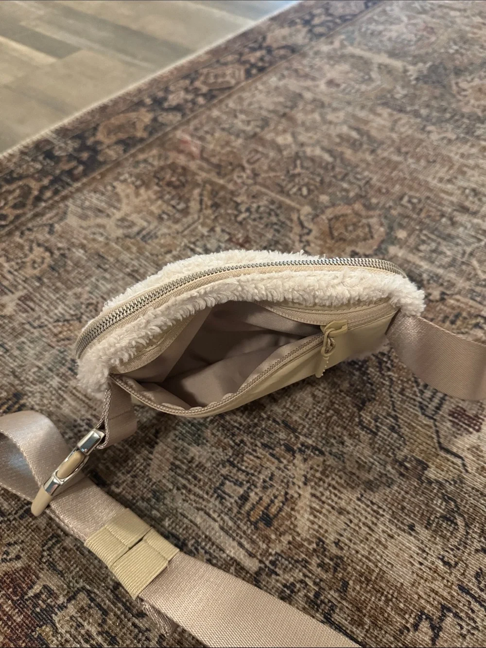 lululemon athletica Cream Sherpa Crossbody Belt Bag